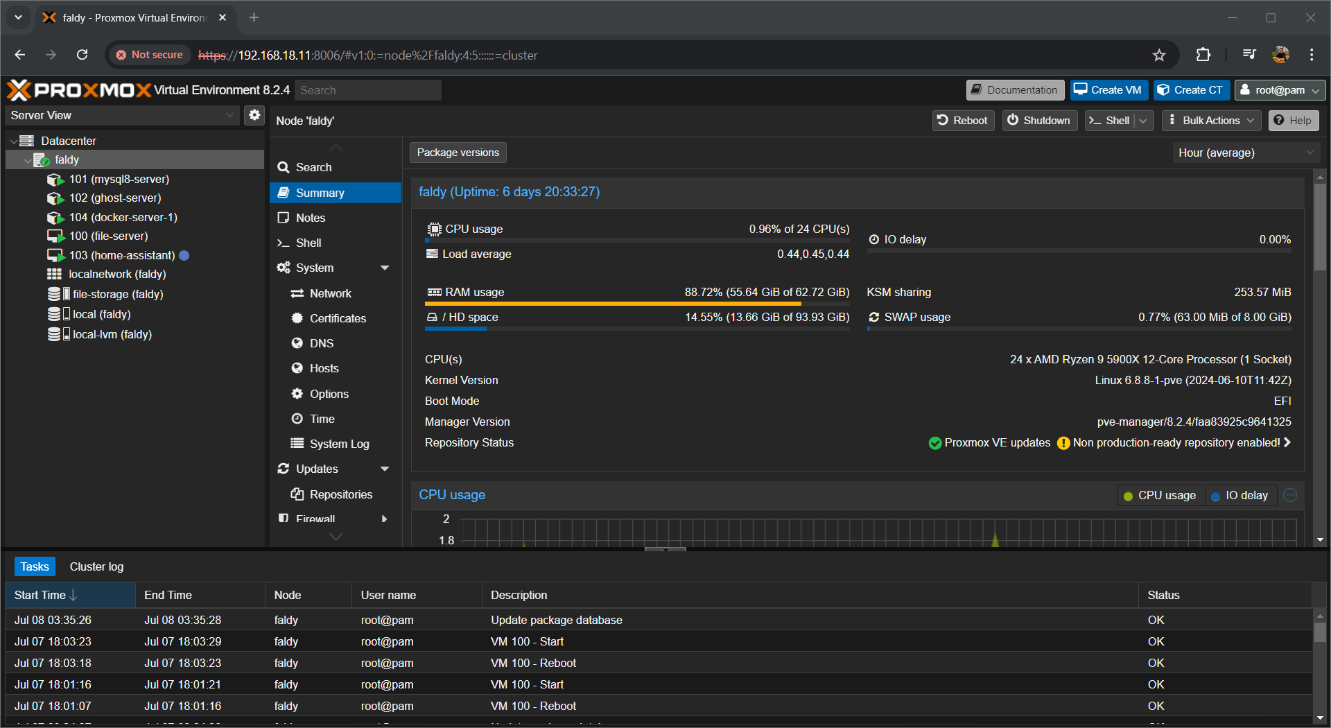My Proxmox Server Node